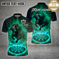 Maxcorners Bowling Flaming Bull Dartboard Fire Theme Multi Options Personalized Name, Team Name 3D Shirt