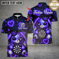 Maxcorners Darts Valentine Cute Bear Multicolor Customized Name, Team Name 3D Shirts