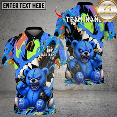 Maxcorners Bowling Teddy Monster Multicolor Customized Name, Team Name 3D Shirts
