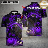 Maxcorners Bowling Fire Muscle Bull Multicolor Customized Name Team Name 3D Shirts