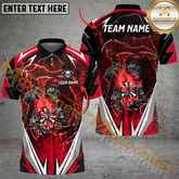 Maxcorners Darts Skull Colorful Mutilcolor Options Personalized Name, Team Name 3D Polo Shirt