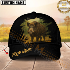 Maxcorners Black Hunter Personalized Name Cap