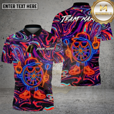 Maxcorners Darts Shirt Neon Psychedelic Abstract Design Multicolor Options Personalized Name, Team Name 3D Shirt (4 Colors)