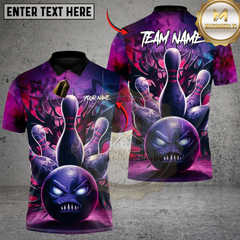 Maxcorners Bowling Demon Ball Multicolor Customized Name, Team Name 3D Shirts