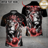 Maxcorners Bowling Lion King Multicolor Customized Name, Team Name 3D Shirts