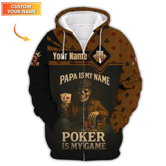 Maxcorners Poker Games Custom Name Shirt for Dad - ACE Design TeeLM1009