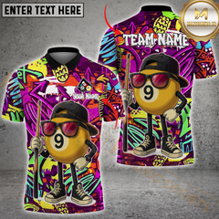 Maxcorners Billiard 8 Ball Beer Crown Pool Tee Funny Bar Player Gift Customized Name, Team Name 3D Polo Shirt