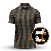 Maxcorners Funny Dachshund Golf Shirt For Men, Pattern Golf Shirt, Halloween Golf Shirt For Golfer
