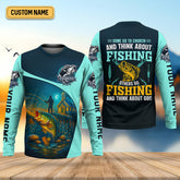 Maxcorners Some Go To Church And Think About Fishing Christian Fishing SPF Shirt For Men, Fisherman Gift, Men's Fishing Shirt