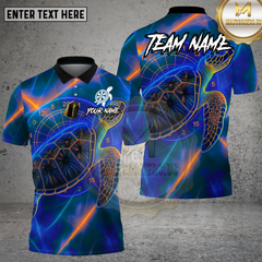 Maxcorners Turtle Dartboard Neon Glow Pattern Multioptions Personalized Name, Team Name Unisex 3D Shirt (4 Colors)