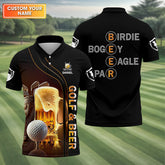Maxcorners Golf And Beer Custom Men's Golf T-Shirt, Funny Golf Shirt, Gift For Golfers