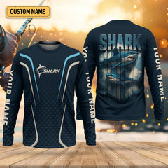 Maxcorners Shark Performance Fishing Shirts, Custom Fishing Shirts, Fishing UPF Shirts, Men's Fishing Shirt