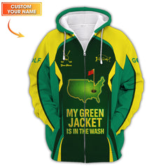Maxcorners Funny Green Golf Shirt, My Green Jacket Is In The Wash Shirts, Custom Golf Jersey For Men, Golf Gift For Golfers