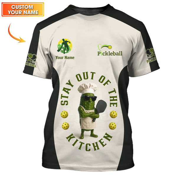 Maxcorners Stay Out of the Kitchen Pickleball Shirt, Funny Pickleball Shirts For Players, Custom Name Pickleball Polos LM0509