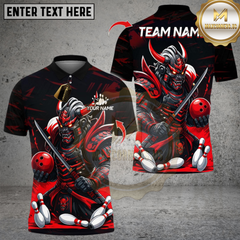 Maxcorners Bowling Samurai Multicolor Customized Name, Team Name 3D Shirts