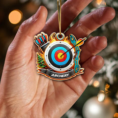 Maxcorners Custom Name Archery Ornament, Christmas Gift for Archery Lover4 2D Flat LM2211