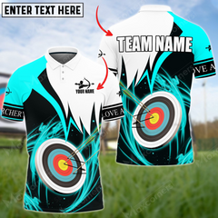 Maxcorners Archery Classic Multicolor Option Personalized Name, Team Name 3D Polo Shirt