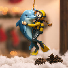 Maxcorners Diving, Sea Lover Home Decor, Christmas Ornament, Personalized Ornament4 2D Flat LM2111