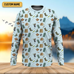 Maxcorners Fishing Tools Custom Fishing Shirt, Performance Fishing Shirts, SPF Shirt For Men, Fishing Gifts For Men