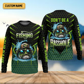Maxcorners Basshole Funny Fishing Shirt, Camouflage Fishing Shirts, SPF Shirt For Men, Hooded Fishing Shirt
