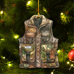 Maxcorners Personalized Camo Hunting Vest Ornament Custom Name Christmas Tree Decoration Gift for Hunters LM0110