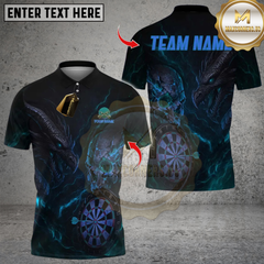 Maxcorners Darts Dark Vibes Mystery Skull Multicolor Customized Name, Team Name 3D Shirts