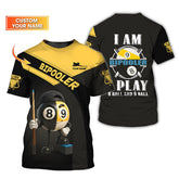 Maxcorners Custom Black and Yellow Bipooler Billiard Shirt – Funny 8 Ball 9 Ball Pool Player Gift Tee LM0509