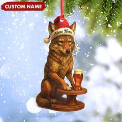 Maxcorners Personalized Acrylic Wolf Coyote Christmas Ornament - Personalized Holiday Decoration for Hunters & Wildlife Lovers LM0110