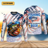Maxcorners Don't Bother Me While I'm Fishing Beer Patriotic Fishing Shirt, SPF Shirt For Men, Funny Fishing Shirt