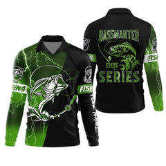 Maxcorners Bassmanter Elite Series, Fishing UV Shirts, Men Jersey, Men Button Down Shirt, Men Long Sleeve Shirt
