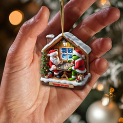 Maxcorners Custom Name Chess Santa Ornament, Chess Lover Christmas Gift 2D Flat LM2211