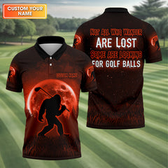Maxcorners Custom Bigfoot Golf Polo Shirt, Mens Golf Gift, Funny Golf Shirt, Golf Gift For Dad