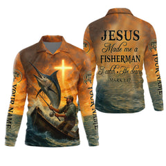 Maxcorners I Catch He Cleans, Bible Verse T-Shirt, Funny Fishing Shirt, SPF Shirt For Men, Gift For Fisherman