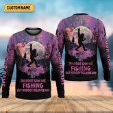 Maxcorners Bigfoot Saw Me Fishing But Nobody Believes Him Funny Fishing Shirt, SPF Shirt For Men