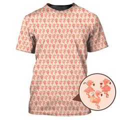 Maxcorners Flamingo Pattern Golf Shirt, Funny Ladies Golf Shirts, Flamingo Golf Polos for Women