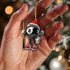 Maxcorners Custom Name Billiard Ornament, Billiard Lover Christmas Gift 2D Flat LM2211