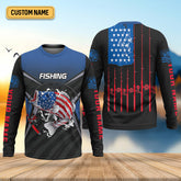 Maxcorners Largemouth Bass Fishing Patriotic Fishing Shirt, SPF Shirt For Men, Presents For Fishermen