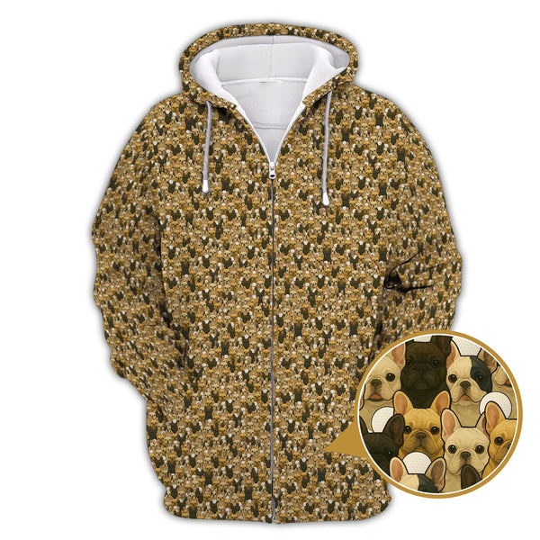 Maxcorners French Bulldog Golf Shirt, Funny Dog Golf Shirt For Men, Pattern Golf Shirt For Golfers