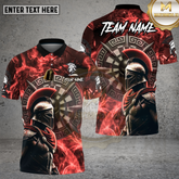 Maxcorners Spartan Darts Shirt Ancient Spartan Warrior with Burning Shield Dartboard Multioptions Personalized Name, Team Name Unisex 3D Shirt (4 Colors)