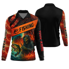 Maxcorners Reaper Fishing Mens SFP Shirt, Fisherman Halloween Costume, Fisherman Gift, Fishing Shirts For Men