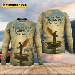 Maxcorners Fishing In Heaven Fishing UPF Shirts, Fishing Memorial Presents For Fishermen, Fishing Shirts For Men