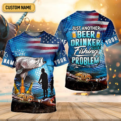 Maxcorners Just Another Beer Drinker With A Fishing Problem UPF Fishing Shirt, Men's Fishing Shirts, Funny Fisherman Gift