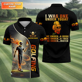 Maxcorners I Was One Under Today Custom Men's Golf Polo Shirt, Funny Skull Golf Shirt, Dad Golf Gift
