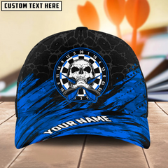 Maxcorners Darts Vintage Skull Multicolor Option Personalized Name 3D Cap