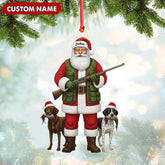 Maxcorners Personalized Santa Hunter Christmas Ornament - Funny Dog Lover Acrylic Holiday Decor LM0411