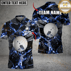 Maxcorners Golf Ball Dark Material Multicolor Customized Name, Team Name 3D Shirts