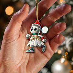 Maxcorners Custom Name Badminton Ornament, Badminton Lover Christmas Gift 2D Flat LM2211