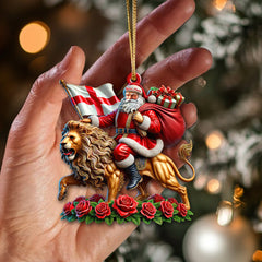 Maxcorners Custom Name England Christmas Ornament, England Lover Christmas Gift 2D Flat LM2111