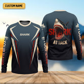 Maxcorners Shark Attack Fishing UPF Shirts, Fishing Tournament Shirt, Custom Fishing Shirt, Presents For Fishermen