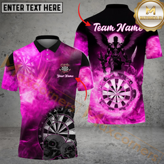 Maxcorners Darts Dark Angle Smoke MultiColor Option Customized Name, Team Name 3D Polo Shirt